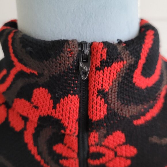 Vintage 60s / 70s Angelli Knitting Mills stretchy floral long sleeve shirt - Picture 5 of 7